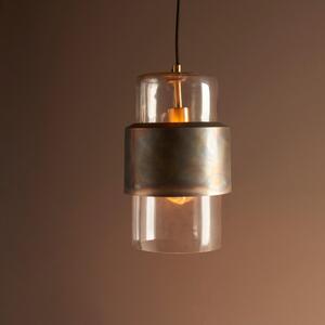 Artisan 1 Light Ceiling Pendant Light In Bronze Patina and Clear Glass