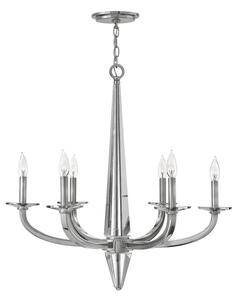 Quintiesse QN-ASCHER6 Ascher 6 Light Ceiling Chandelier In Polished Nickel Finish