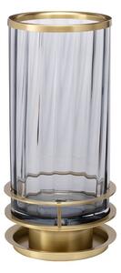 Quintiesse QN-ARNO-SMOKE-AB Arno Table Lamp In Aged Brass With Smoked Glass