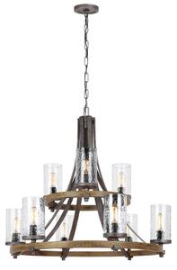 Quintiesse QN-ANGELO9 Angelo 9 Light Rustic Two Tier Ceiling Chandelier