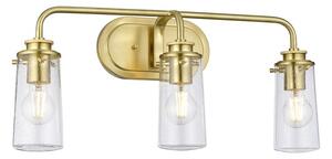 Quintiesse QN-BRAELYN3-BB Braelyn Vintage 3 Light Wall Light In Brushed Brass