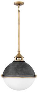 Quintiesse QN-FLETCHER-P-L-AZ Fletcher 3 Light Vintage Ceiling Pendant Light In Zinc And Heritage Brass