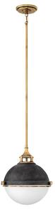 Quintiesse QN-FLETCHER-P-M-AZ Fletcher 2 Light Vintage Ceiling Pendant Light In Zinc And Heritage Brass