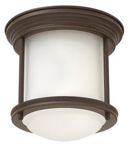 Quintiesse QN-HADRIAN-MINI-F-OZ-OPAL Hadrian Flush Ceiling Light In Oil Rubbed Bronze With Opal Glass IP44