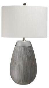 Quintiesse QN-HARROW-TL Harrow Elegant Table Lamp In Silver With Grey Silk Shade