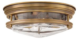 Quintiesse QN-HADRIAN-FS-BR-CLEAR Hadrian 2 Light Flush Ceiling Light In Brushed Bronze With Clear Glass IP44