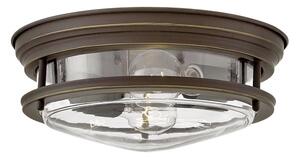 Quintiesse QN-HADRIAN-FS-OZ-CLEAR Hadrian 2 Light Flush Ceiling Light In Oil Rubbed Bronze With Clear Glass IP44