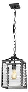 Elstead LOUVRE-1P Louvre 1 Light Industrial Ceiling Pendant Light In Gunmetal Finish