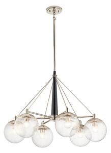 Quintiesse QN-MARILYN6 Marilyn 6 Light Ceiling Chandelier In Polished Nickel And Matte Black Finish