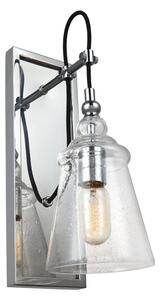 Quintiesse QN-LORAS1 Loras Industrail 1 Light Wall Light In Polished Chrome With Seeded Glass