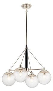 Quintiesse QN-MARILYN4 Marilyn 4 Light Ceiling Chandelier In Polished Nickel And Matte Black Finish