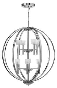 Quintiesse QN-MONDO8 Mondo 8 Light Ceiling Chandelier In Polished Chrome With Frosted Glass