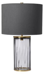 Quintiesse QN-RENO-SMOKE-AB Reno Table Lamp With Smoked Glass And Aged Brass Finish