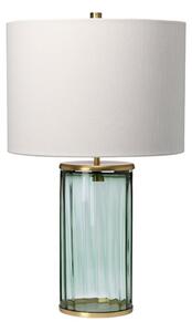 Quintiesse QN-RENO-GREEN-AB Reno Table Lamp With Green Tint Glass Base And Aged Brass Details