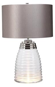 Quintiesse QN-MILNE-TL-GREY Milne Table Lamp In Polished Nickel Finish With Fog Grey Shade
