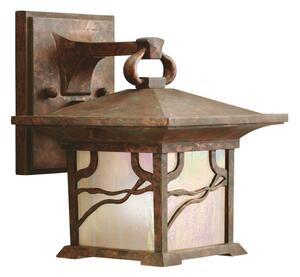 Quintiesse QN-MORRIS-S Morris Small Outdoor Wall Lantern In Distressed Copper Finish IP44