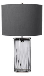 Quintiesse QN-RENO-SMOKE-PN Reno Table Lamp With Smoked Glass And Polished Nickel Finish