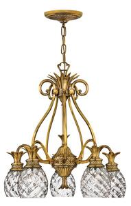 Elstead HK-PLANTATION5-BB Plantation 5 Light Ceiling Chandelier In Burnished Brass Finish