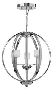 Quintiesse QN-MONDO3 Mondo 3 Light Ceiling Chandelier In Polished Chrome With Frosted Glass