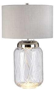 Quintiesse QN-SOLA-TL-L Sola Dual-Lit Diamond Glass Table Lamp With Silver Shade
