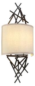 Elstead TAIKO2 Taiko 2 Light Wall Light In Old Bronze With Oatmeal Linen Shade
