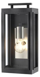 Quintiesse QN-SUTCLIFFE-S-AZ Sutcliffe Single Outdoor Wall Lantern In Aged Zinc And Antique Nickel IP44