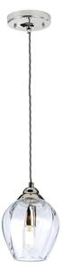Elstead TIBER-P-CLEAR Tiber 1 Light Ceiling Pendant Light In Polished Nickel With Clear Glass Shade