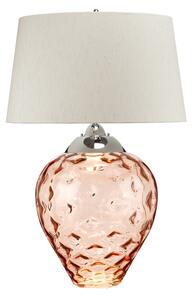 Quintiesse QN-SAMARA-TL-LRG-SLM Samara Large Table Lamp In Salmon Tint And Polished Nickel Finish