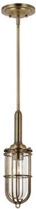 Quintiesse QN-URBANREST-MP Urban Restoration Single Vintage Ceiling Pendant In Dark Antique Brass IP44
