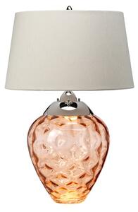Quintiesse QN-SAMARA-TL-SLM Samara Medium Table Lamp In Salmon Tint And Polished Nickel Finish