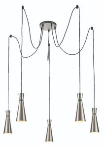 Franklite FL2429-5 Happy 5 Light Ceiling Cluster Light in Satin Nickel Finish