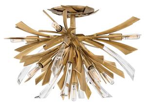Quintiesse QN-VIDA-9F Vida 9 Light Semi Flush Ceiling Light In Burnished Gold Finish