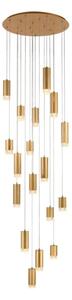 Franklite F2415-18 Cordelia 18 Light Cluster Ceiling Pendant Light In Satin Brushed Gold Finish