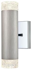 Franklite FL2422-2 Cordelia 2 Light Wall Light In Satin Brushed Silver And Chrome Finish