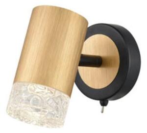 Franklite FL2423-1 Cordelia 1 Light Wall Light In Satin Brushed Gold And Matt Black Finish