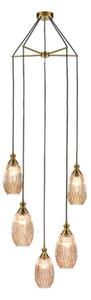 Marcella 5 Light Cluster Ceiling Light In Amber Glass Finish 56cm F2425-5/352