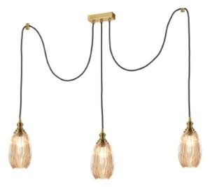 Marcella 3 Light Cluster Bar Ceiling Light In Amber Glass Finish F2428-3/352