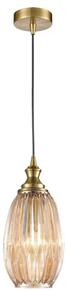 Marcella 1 Light Ceiling Pendant Light In Amber Glass Finish 15cm PH232/352