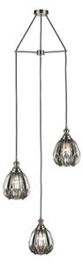 Marcella 3 Light Cluster Ceiling Light In Smoked Glass Finish 51cm F2421-3/351