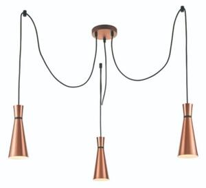Franklite FL2432-3 Happy 3 Light Ceiling Cluster Light in Satin Copper Finish