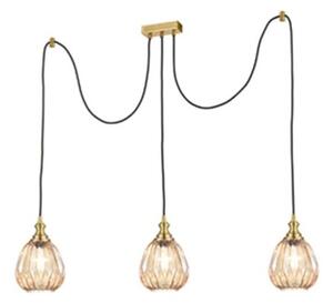 Marcella 3 Light Cluster Bar Ceiling Light In Amber Glass Finish F2428-3/353