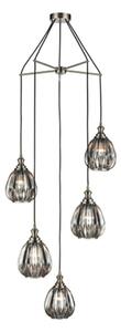 Marcella 5 Light Cluster Ceiling Light In Smoked Glass Finish 60cm F2421-5/351