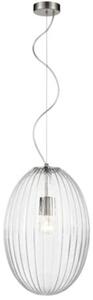 Franklite PCH224 Almond 1 Light Large Ceiling Pendant Light In Clear Glass Finish