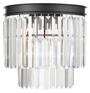Franklite Perdita 3 Light Wall Light In Matt Black With Crystal Glass FL2413-3