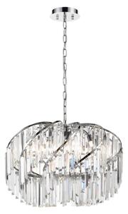 Franklite Pirouette 12 Light Ceiling Pendant Light In Chrome With Crystal Glass FL2412-12