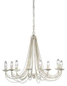 Franklite Philly 8 Light Ceiling Chandelier In Cream With Gold Highlights FL2172/8