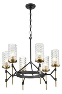 Monarch 6 Light Ceiling Chandelier In Matt Black And Gold Finish F2424-6