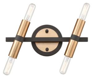 Franklite FL2418-4 Anglit 4 Light Wall Light In Matt Black And Old Gold