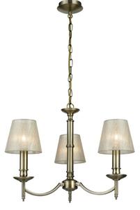 Franklite Petrushka 3 Light Ceiling Chandelier In Bronze Finish With Shades FL2091/3/1171