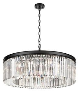 Franklite Perdita 10 Light Ceiling Pendant Light In Matt Black With Crystal Glass FL2413-10